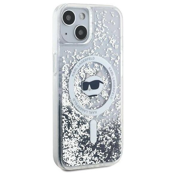Original Case IPHONE 13 Karl Lagerfeld Hardcase Liquid Glitter Choupette Head MagSafe (KLHMP13MLGCHSGH) transparent 3666339285654