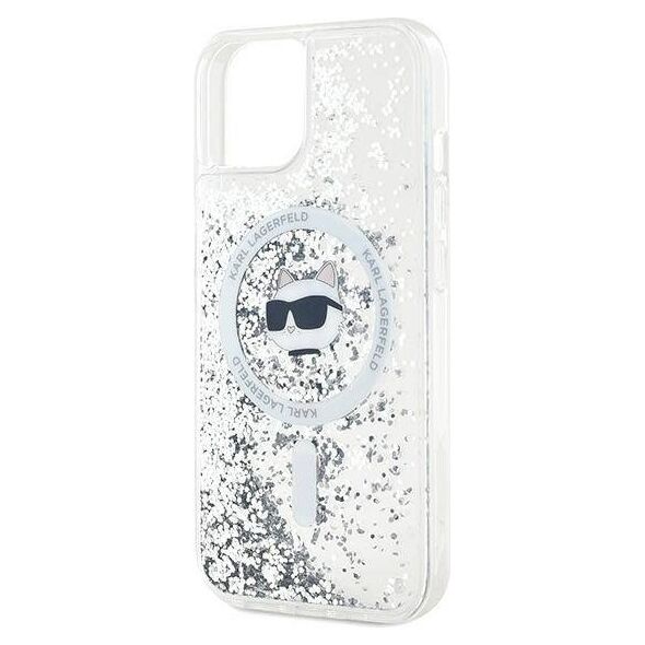 Original Case IPHONE 13 Karl Lagerfeld Hardcase Liquid Glitter Choupette Head MagSafe (KLHMP13MLGCHSGH) transparent 3666339285654