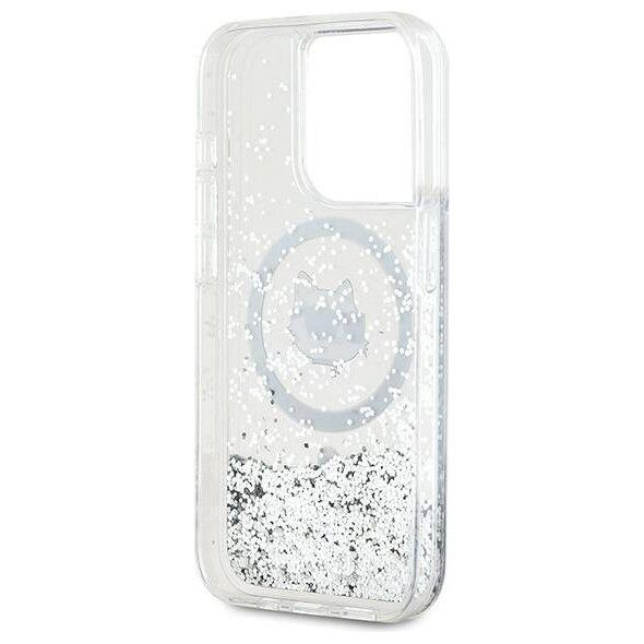 Original Case IPHONE 14 PRO Karl Lagerfeld Hardcase Liquid Glitter Choupette Head MagSafe (KLHMP14LLGCHSGH) transparent 3666339285708