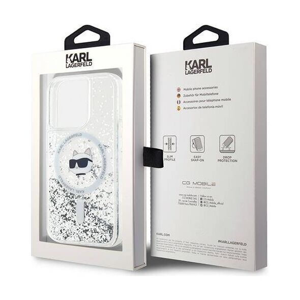 Original Case IPHONE 14 PRO MAX Karl Lagerfeld Hardcase Liquid Glitter Choupette Head MagSafe (KLHMP14XLGCHSGH) transparent 3666339285715