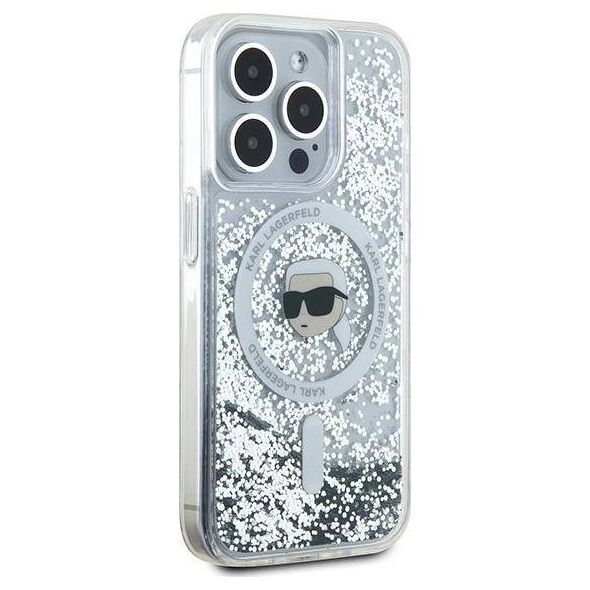 Original Case IPHONE 15 PRO Karl Lagerfeld Hardcase Liquid Glitter Choupette Head MagSafe (KLHMP15LLGKISGH) transparent 3666339285609