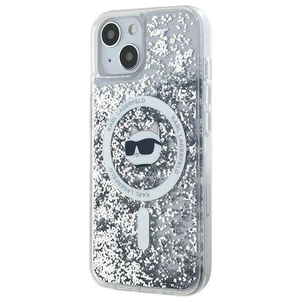 Original Case IPHONE 15 PLUS / 14 PLUS Karl Lagerfeld Hardcase Liquid Glitter Choupette Head MagSafe (KLHMP15MLGCHSGH) transparent 3666339285739