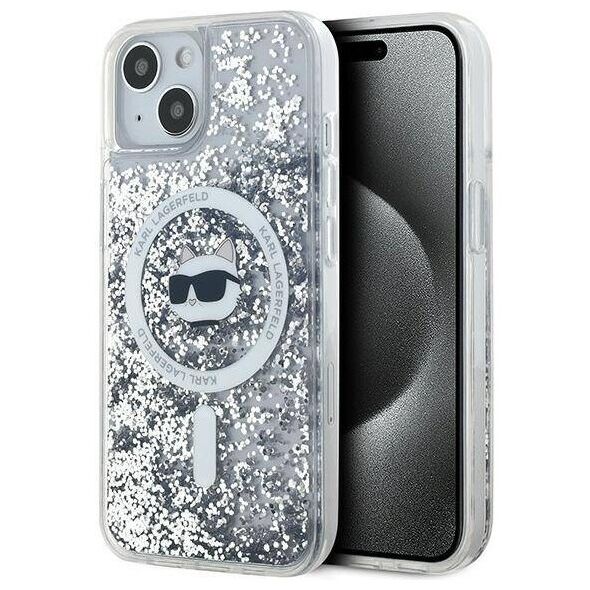 Original Case IPHONE 13 / 14 / 15 Karl Lagerfeld Hardcase Liquid Glitter Choupette Head MagSafe (KLHMP15SLGCHSGH) transparent 3666339285722