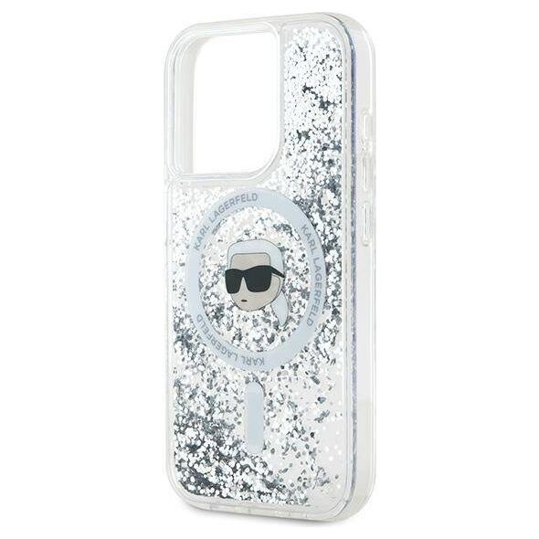 Original Case IPHONE 15 PRO MAX Karl Lagerfeld Hardcase Liquid Glitter Head MagSafe (KLHMP15XLGKISGH) transparent 3666339285616