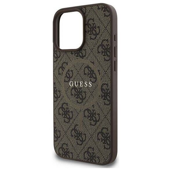 Original Case IPHONE 16 PRO Guess Hardcase 4G Ring Classic Logo MagSafe (GUHMP16LG4GFRW) brown 3666339327262