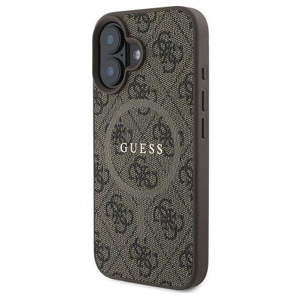 Original Case IPHONE 16 PLUS Guess Hardcase 4G Ring Classic Logo MagSafe (GUHMP16MG4GFRW) brown 3666339327255