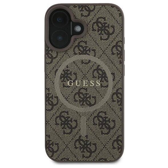 Original Case IPHONE 16 PLUS Guess Hardcase 4G Ring Classic Logo MagSafe (GUHMP16MG4GFRW) brown 3666339327255