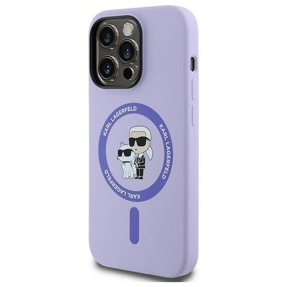 Original Case IPHONE 14 PRO Karl Lagerfeld HC Silicone KC Heads Ring MagSafe (KLHMP14LSCMKCRHU) purple 3666339254308