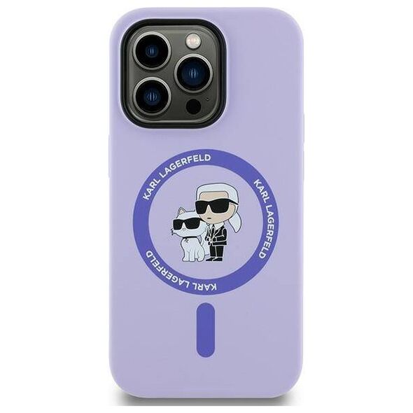 Original Case IPHONE 14 PRO Karl Lagerfeld HC Silicone KC Heads Ring MagSafe (KLHMP14LSCMKCRHU) purple 3666339254308