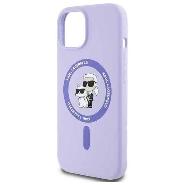 Original Case IPHONE 15 Karl Lagerfeld Hardcase Silicone KC Heads Ring MagSafe (KLHMP15SSCMKCRHU) purple 3666339254322