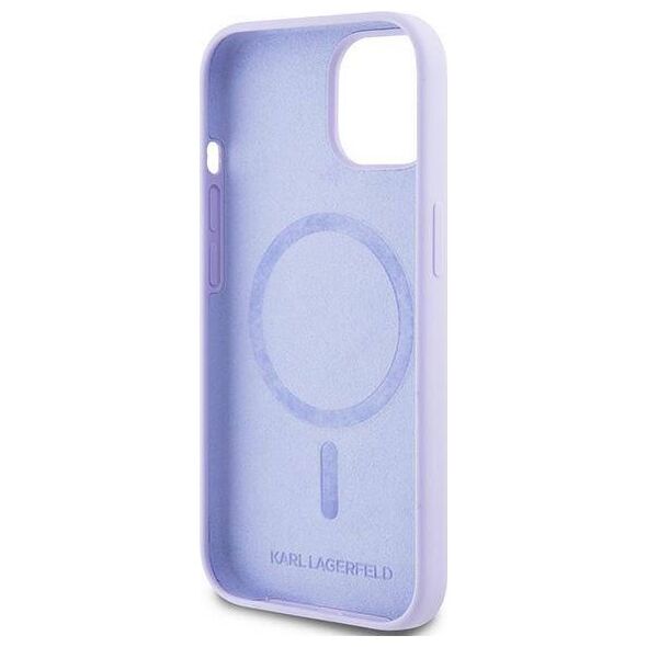 Original Case IPHONE 15 Karl Lagerfeld Hardcase Silicone KC Heads Ring MagSafe (KLHMP15SSCMKCRHU) purple 3666339254322