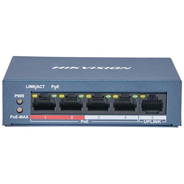 Hikvision 5 Port Unmanaged PoE Switch L2 Series (DS-3E0105P-E/M(B)) (HKVDS-3E0105P-E-MB) έως 12 άτοκες Δόσεις