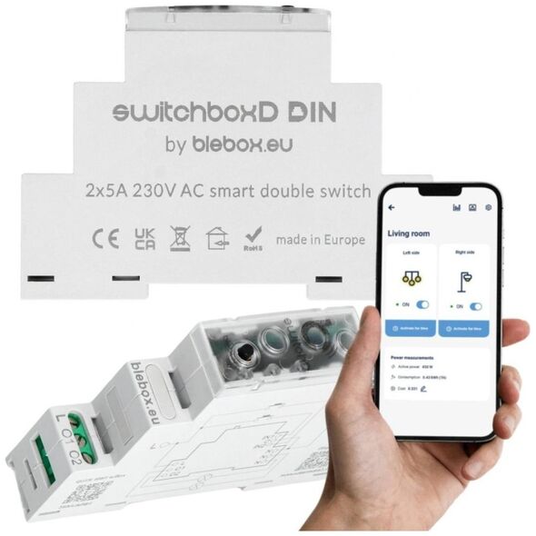 Blebox Moduł przekaźnikowy switchboxd din Blebox