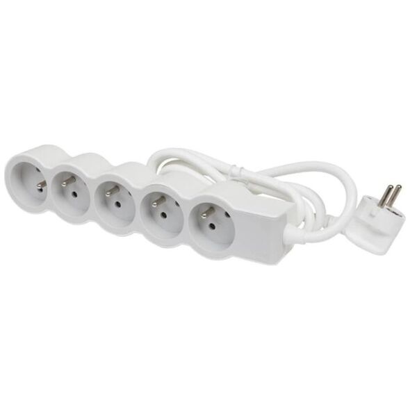 Legrand HELMO Przedłużacz standard 5x2P+Z z przewodem 1.5m 3x1.0 mm2 biały/jasnoszary 049480