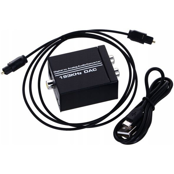 Adapter AV Pawonik Toslink - RCA (Cinch) x2 czarny