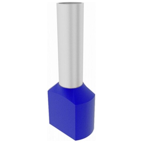 Elpromet 100szt. 2x2,5/10mm Końcówka tulejkowa izolowana podw. nieb. TE2510 Elpromet 0378