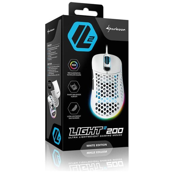 Sharkoon Light² 200 RGB Gaming Ποντίκι 16000 DPI Λευκό (LIGHT200WH) (SHRLIGHT200WH) έως 12 άτοκες Δόσεις