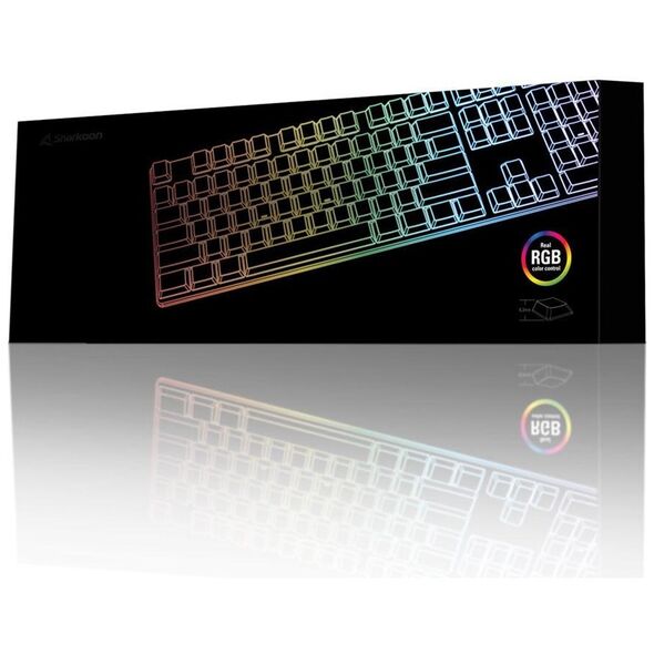 Sharkoon PureWriter RGB Gaming Μηχανικό Πληκτρολόγιο με Kailh Red διακόπτες και RGB φωτισμό (Αγγλικό US) Λευκό (PUWRRD) (SHRPUWRRD) έως 12 άτοκες Δόσεις