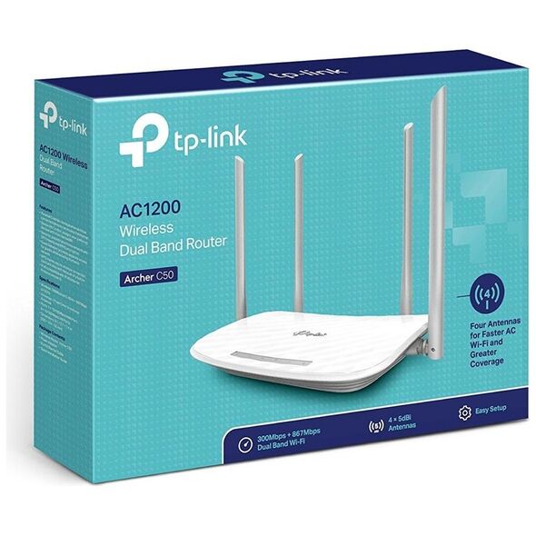 TP-LINK Router Archer C50 v4 Dual Band AC1200 (ARCHER C50) (TPARCHERC50) έως 12 άτοκες Δόσεις