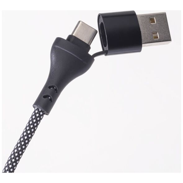 Maxlife ALLin1 cable USB + USB-C - Lightning + 2x USB-C 1,0 m 66W black 5907457787735