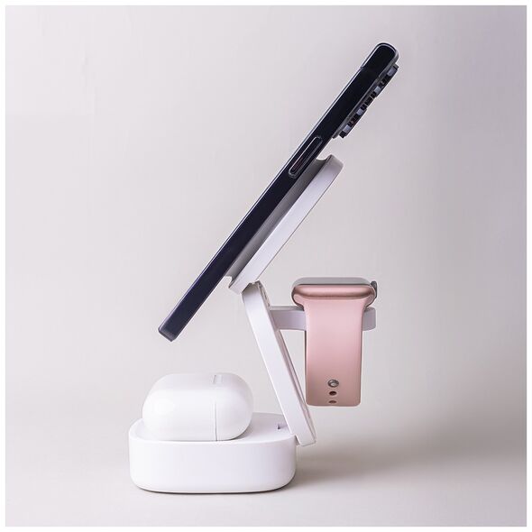 Maxlife MXWC-06 magnetic wireless charger 15W white 3in1 5907457780149