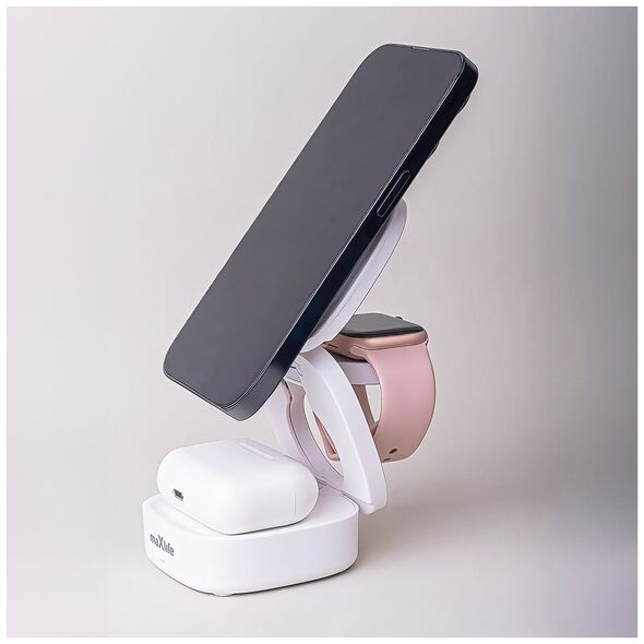 Maxlife MXWC-06 magnetic wireless charger 15W white 3in1 5907457780149