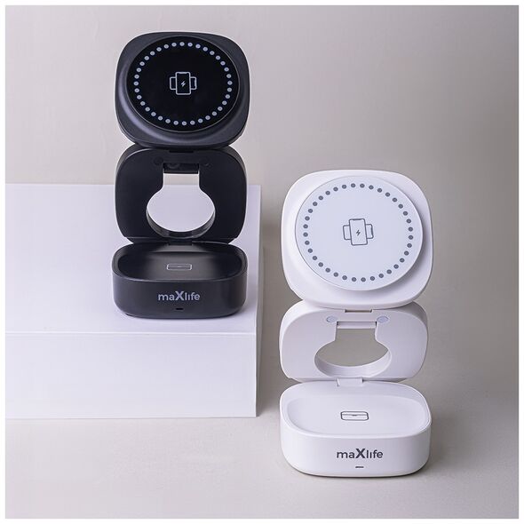 Maxlife MXWC-06 magnetic wireless charger 15W black 3in1 5907457780156