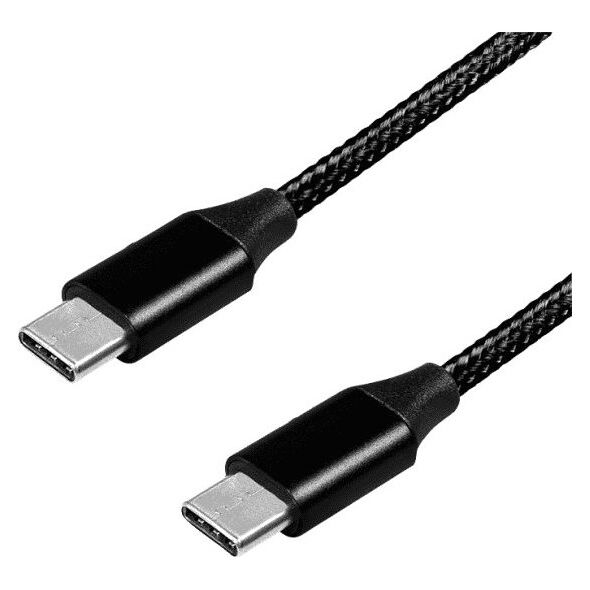 Kabel USB LogiLink USB-C - USB-C 0.3 m Czarny (CU0153)