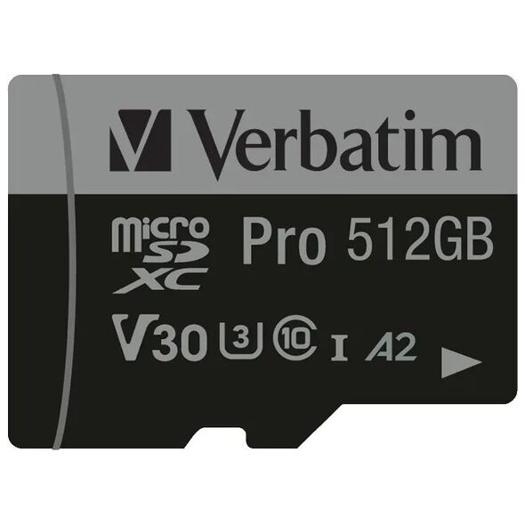 Karta Verbatim Pro MicroSDXC 512 GB Class 10 UHS-I/U3 A2 V30 (47046)