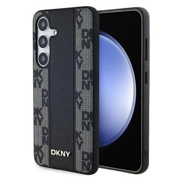 DKNY DKNY Leather Checkered Mono Pattern MagSafe - Etui Samsung Galaxy S24 (czarny)