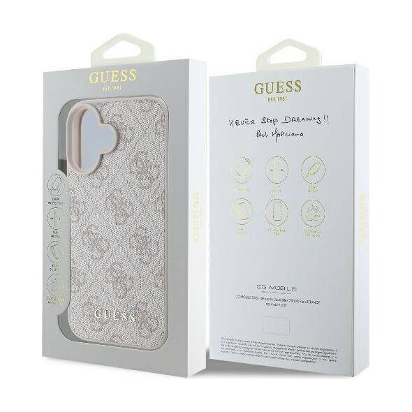 Original Case IPHONE 16 PLUS Guess Hardcase 4G Classic (GUHCP16MG4GFPI) pink 3666339346096