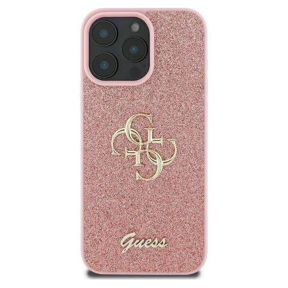 Original Case IPHONE 16 PRO Guess Hardcase Fixed Glitter Big 4G (GUHCP16LHG4SGP) pink 3666339328542