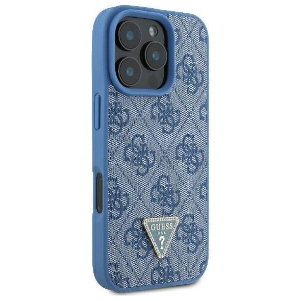 Original Case IPHONE 16 PRO Guess Hardcase Leather Metal Logo Strass Crossbody + Smycz (GUHCP16LP4TDSCPB) blue 3666339328702