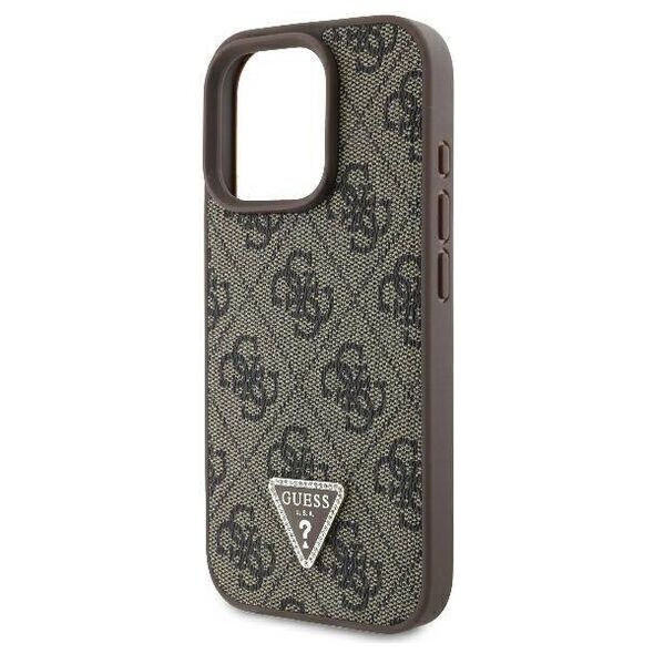 Original Case IPHONE 16 PRO Guess Hardcase Leather Metal Logo Strass Crossbody + Smycz (GUHCP16LP4TDSCPW) brown 3666339328665