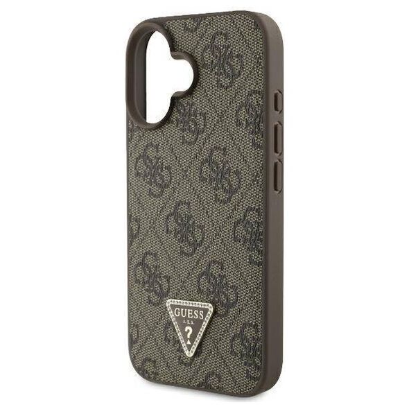 Original Case IPHONE 16 Guess Hardcase Leather 4G Triangle Strass MagSafe (GUHCP16SP4TDPW) brown 3666339327408