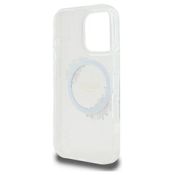 Original Case IPHONE 16 PRO MAX Guess Hardcase IML Flowers Wreath MagSafe (GUHMP16XHFWFCT) transparent 3666339311452