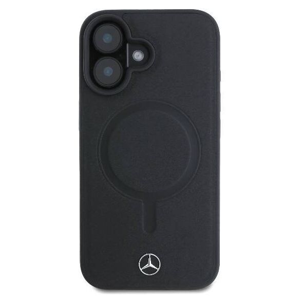Original Case IPHONE 16 Mercedes Hardcase Plain Smooth Leather MagSafe (MEHMP16S23RCMK) black 3666339312701