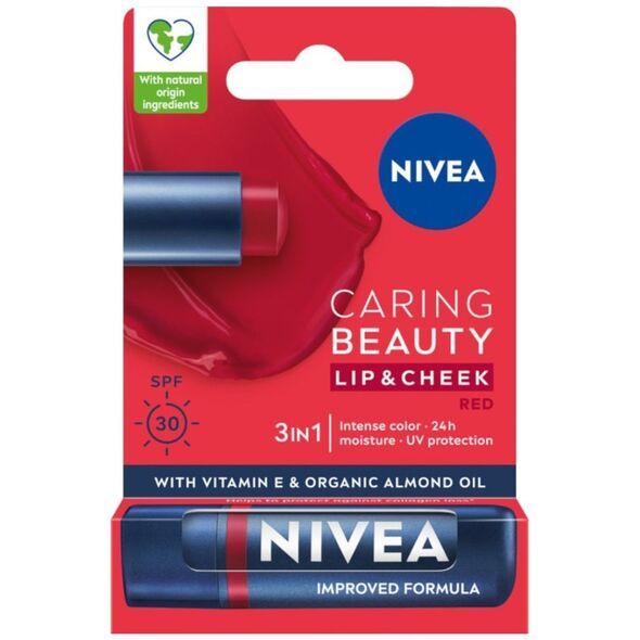 Nivea NIVEA_Caring Beauty 3w1 pomadka pielęgnująca Red 4,8g