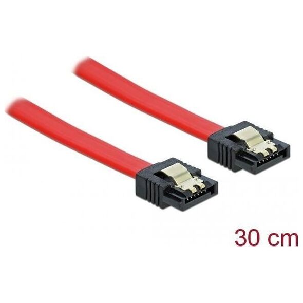Delock SATA - SATA, 0.3m, Czerwony (82676)