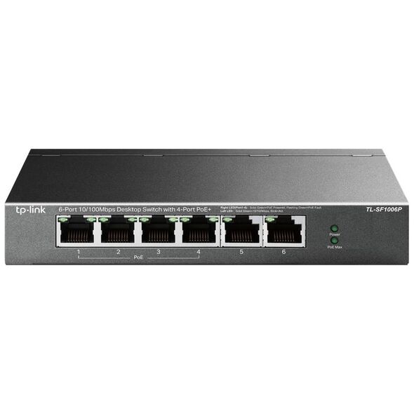 TP-LINK 6-Port 10/100 Mbps Desktop Switch with 4-Port PoE+ (TL-SF1006P) (TPTL-SF1006P) έως 12 άτοκες Δόσεις