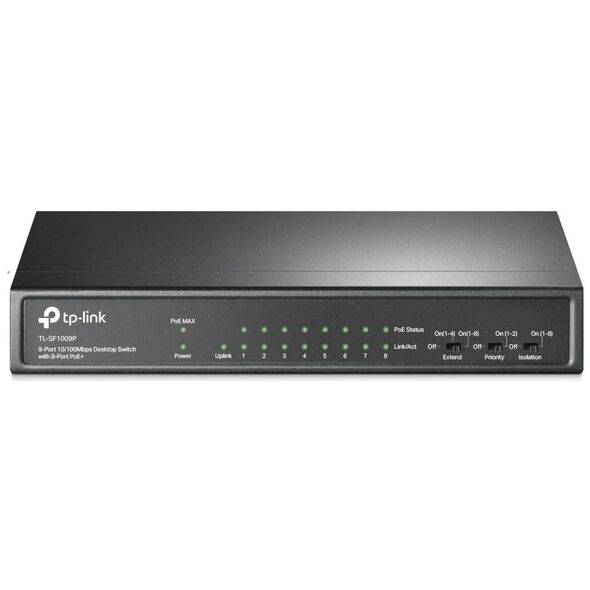 TP-LINK 9-Port 10/100 Mbps Desktop Switch with 8-Port PoE+ (TL-SF1009P) (TPTL-SF1009P) έως 12 άτοκες Δόσεις