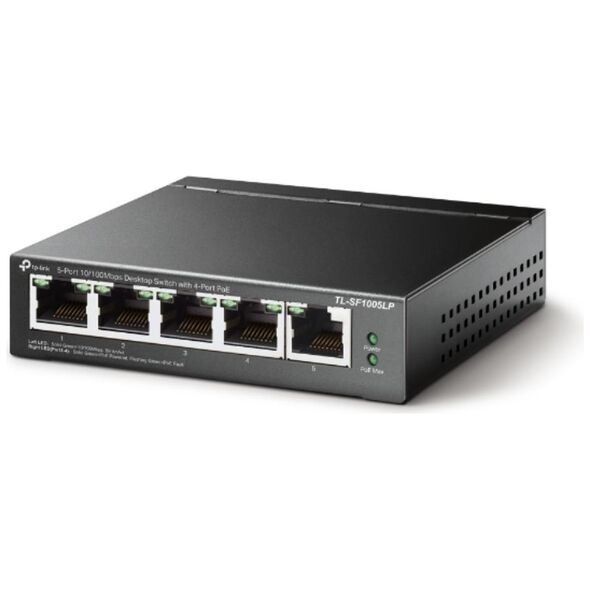 TP-LINK 5-Port 10/100 Mbps Desktop Switch with 4-Port PoE (TL-SF1005LP) (TPTL-SF1005LP) έως 12 άτοκες Δόσεις