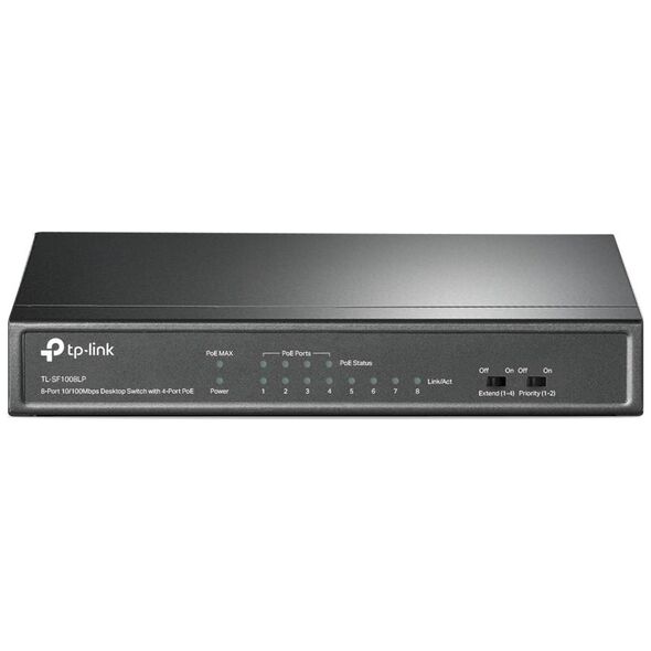 TP-LINK 8-Port 10/100 Mbps Desktop Switch with 4-Port PoE (TL-SF1008LP) (TPTL-SF1008LP) έως 12 άτοκες Δόσεις