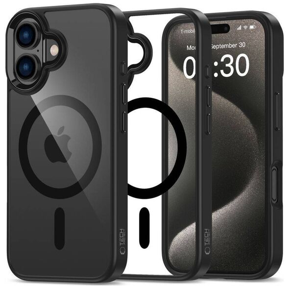 Case IPHONE 16 Tech-Protect Magmat MagSafe Clear black 5906302311125