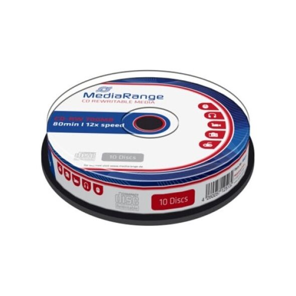 MediaRange CD-RW 80' 700MB 12x Cake Box x 10 (MR235) έως 12 άτοκες Δόσεις