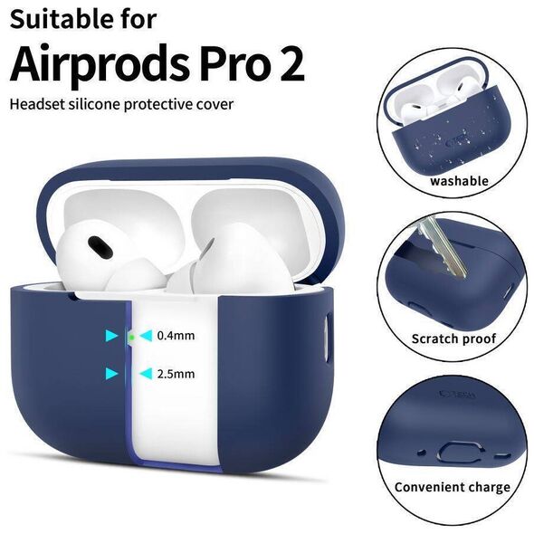 Case APPLE AIRPODS PRO 1 / 2 Tech-Protect Silicone navy blue 5906302313686