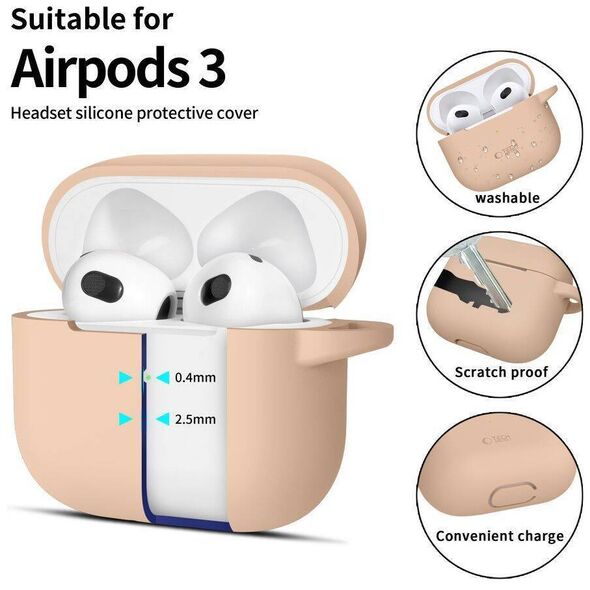 Case APPLE AIRPODS 3 Tech-Protect Silicone Caffe Latte creamy 5906302375066