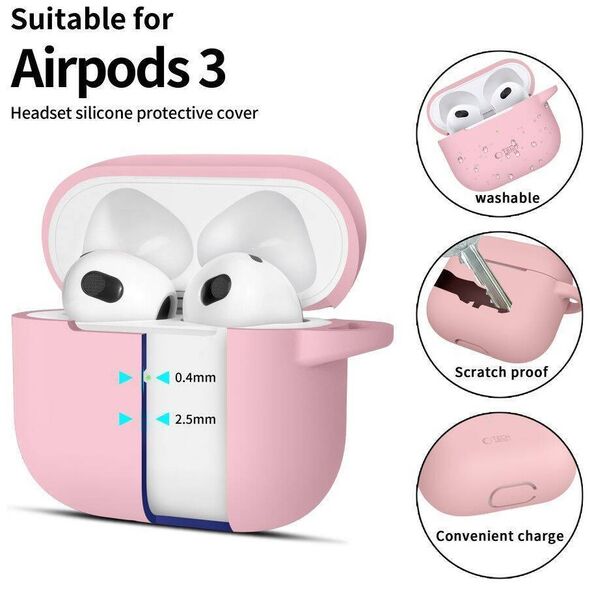 Case APPLE AIRPODS 3 Tech-Protect Silicone Dusty pink 5906302375127
