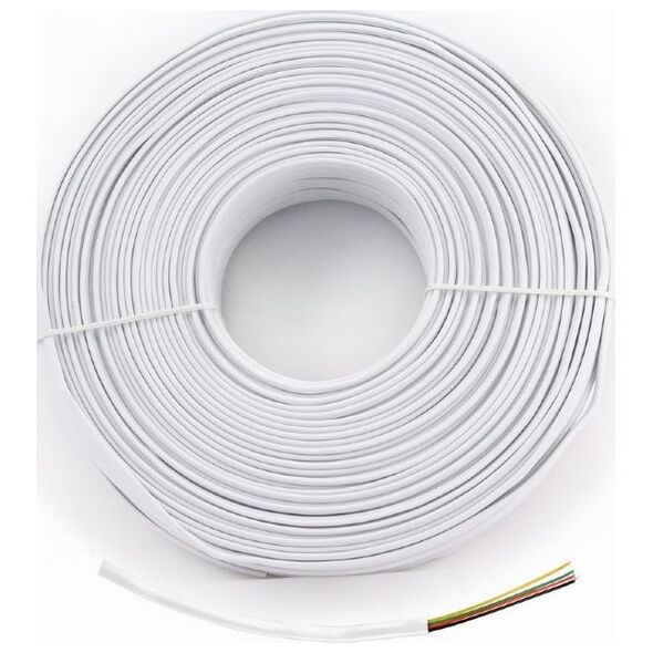 Activejet KABEL TELEFONICZNY 4-ŻYŁY PŁASKI 100M SZARY