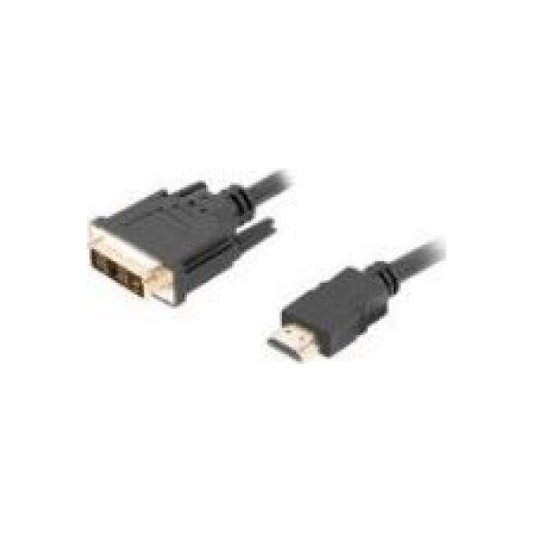 Kabel Lanberg HDMI - DVI-D 0.5m czarny (CA-HDDV-10CC-0005-BK)